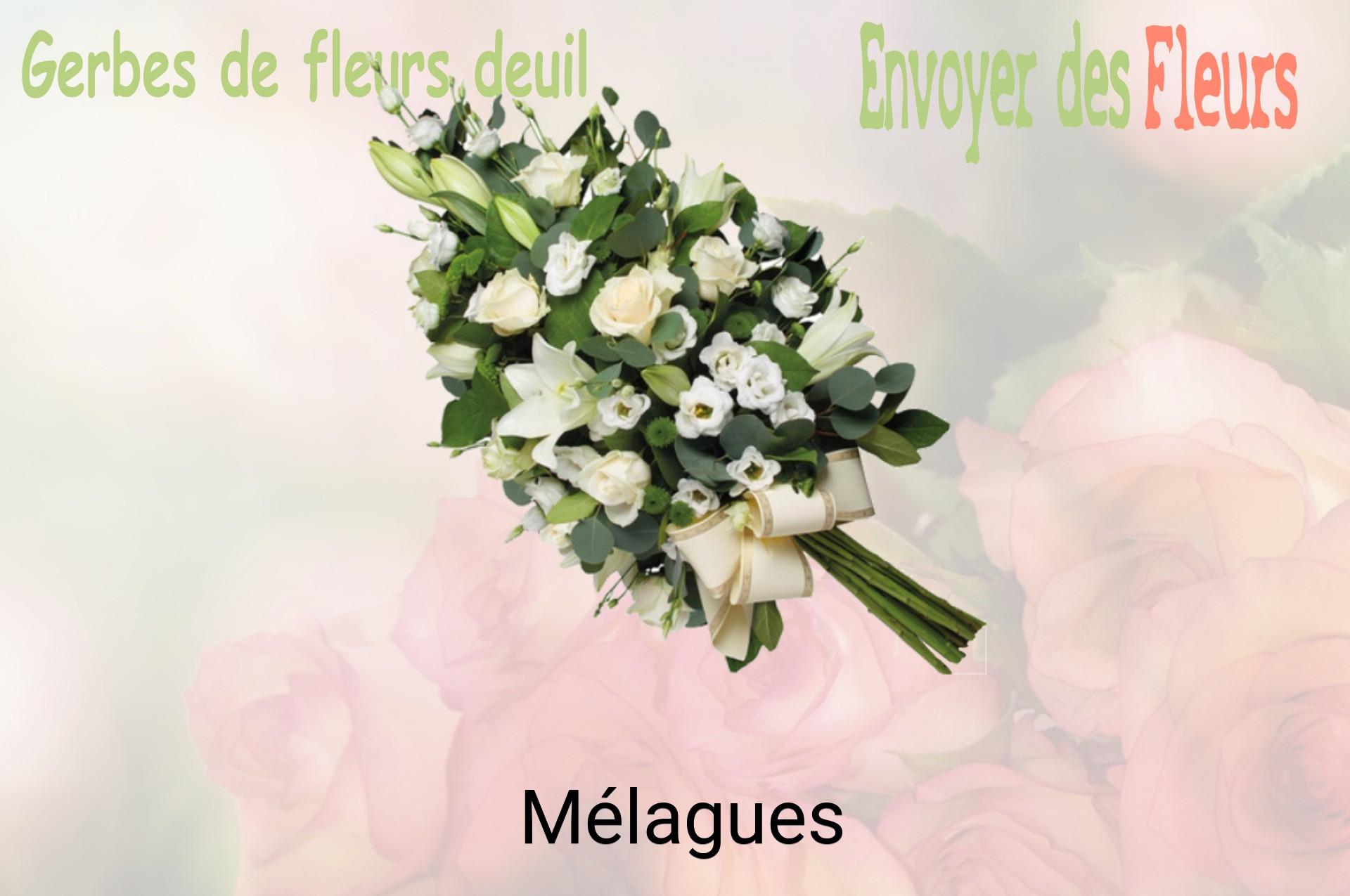 Gerbe de fleurs de deuil livrée à Mélagues